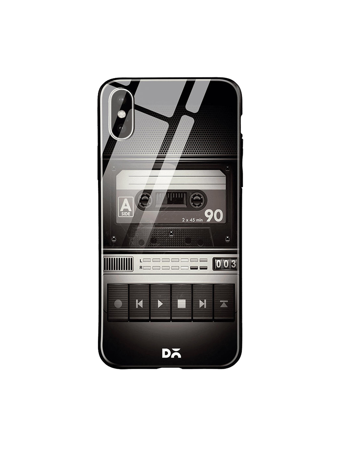 

DailyObjects Black & Grey Cassette Player iPhone X Glass Cover