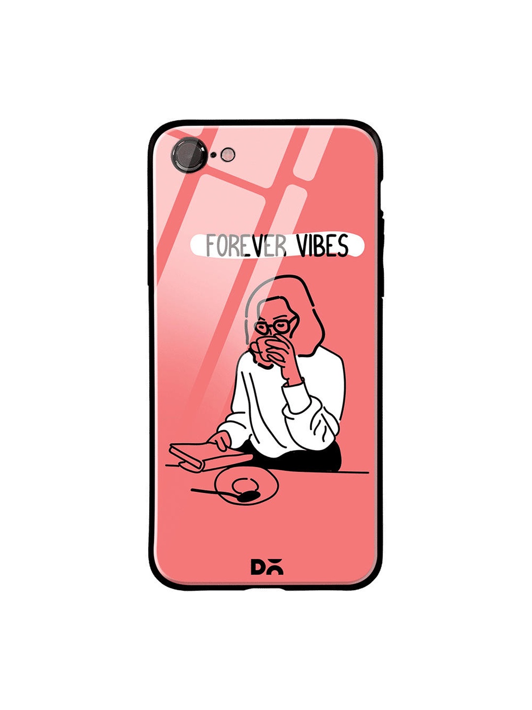 

DailyObjects Pink & White Forever Vibes iPhone 8 Glass Case