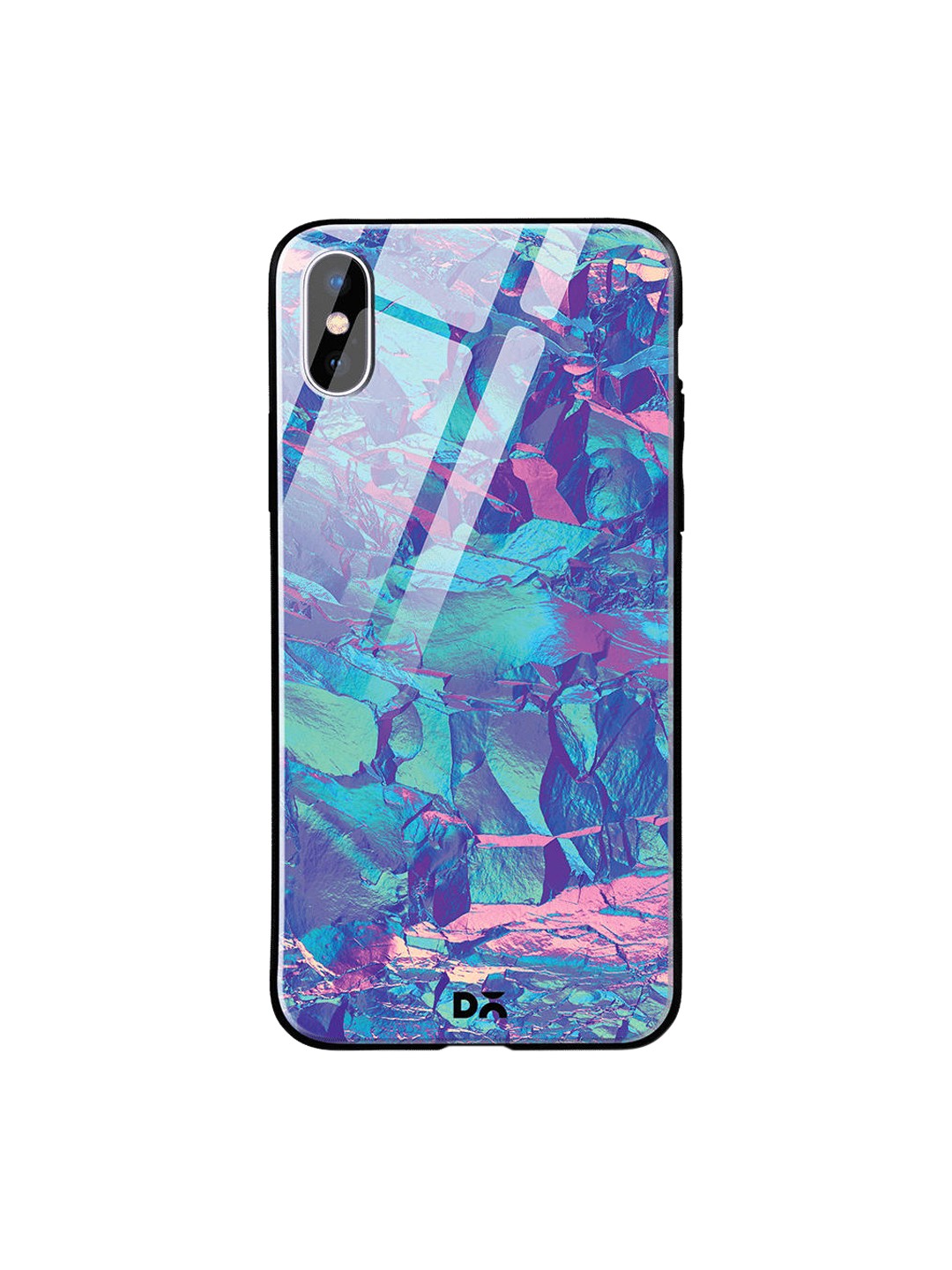 

DailyObjects Blue & Pink Frosted Holo Stone iPhone X Glass Case
