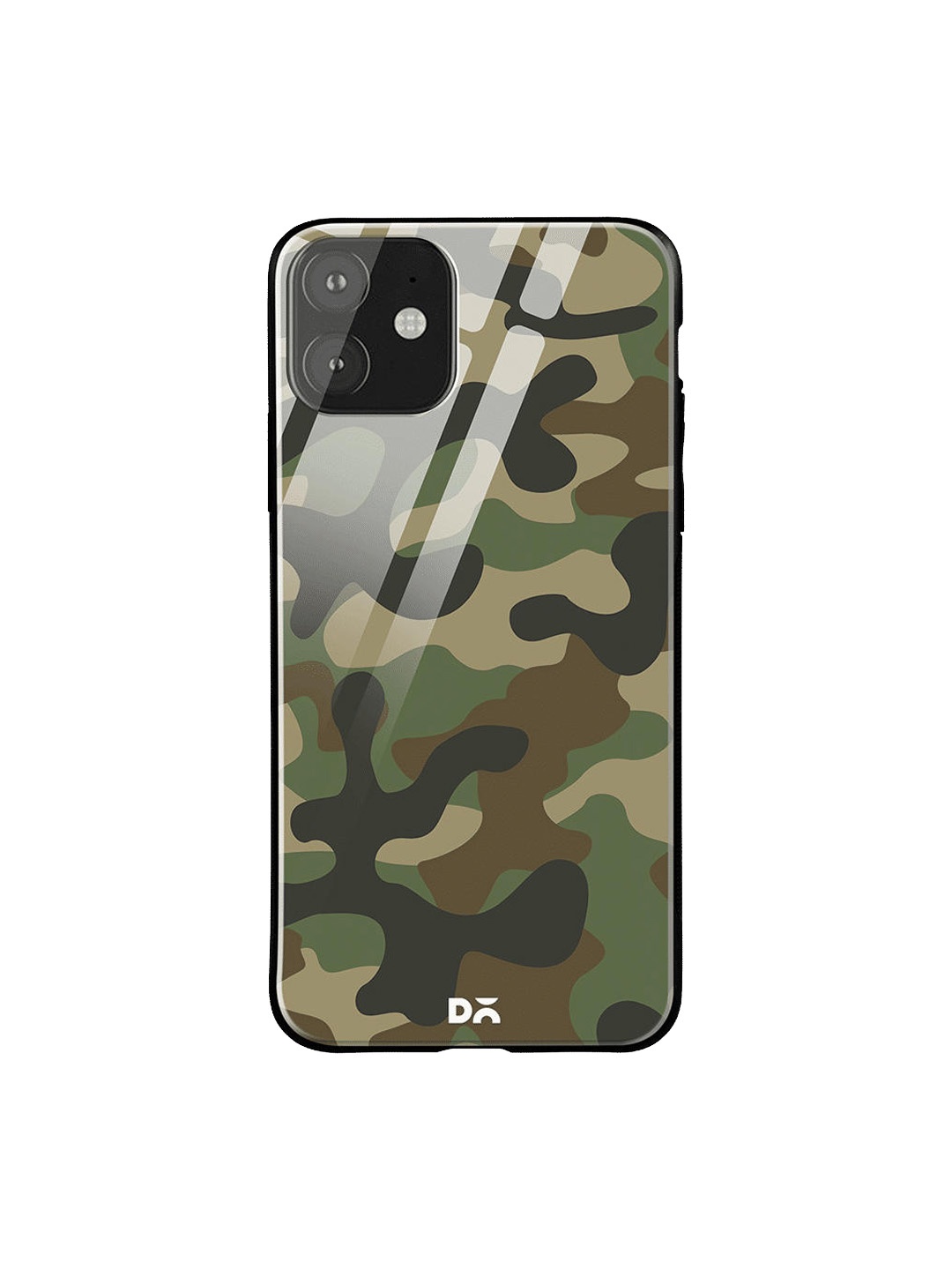 

DailyObjects Olive Green & Brown Camouflage iPhone 11 Glass Cover