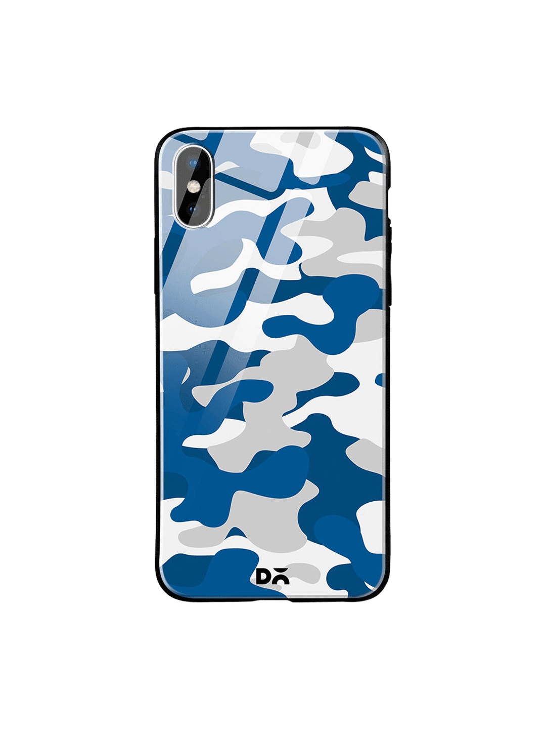 

DailyObjects Blue & Grey Camouflage iPhone XS Max Glass Cover