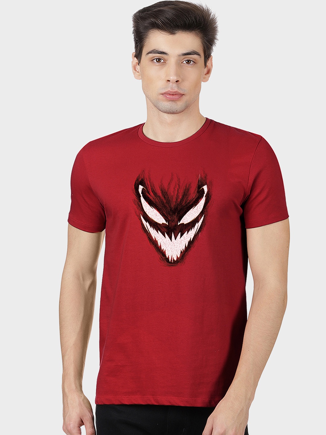 

Free Authority Men Red Venom Print Round Neck T-shirt