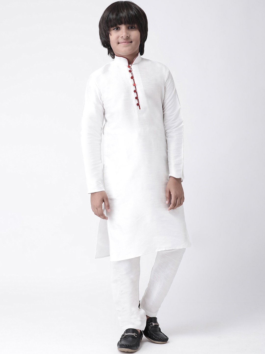 

Hangup Boys White Solid Kurta with Pyjamas