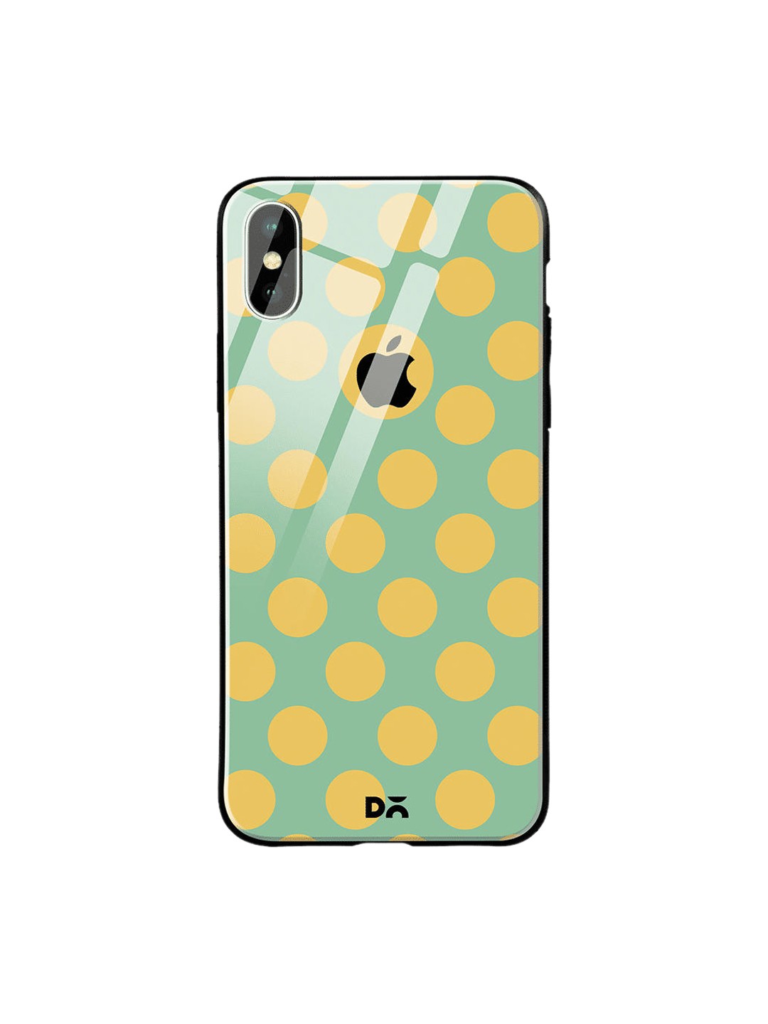 

DailyObjects Green & Yellow Polka iPhone X Glass Case