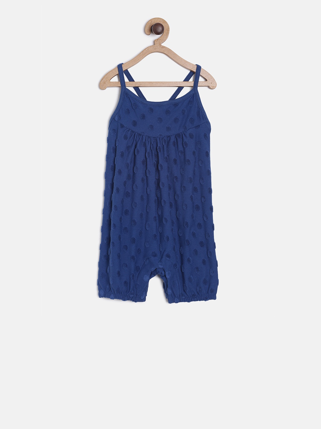 

MINI KLUB Infant Girls Blue Self-Design Rompers