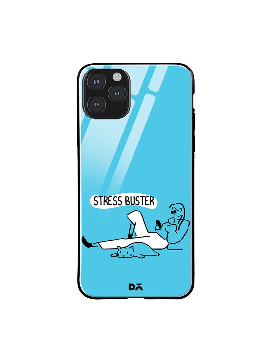 

DailyObjects Blue & White Stress Buster iPhone 11 Pro Glass Cover