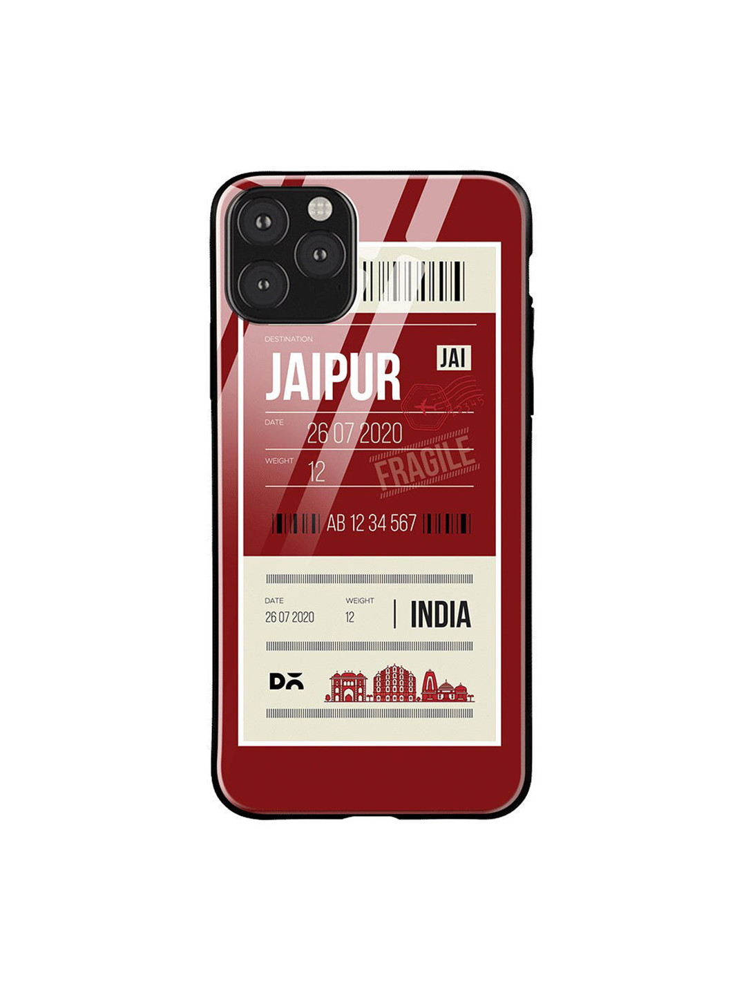 

DailyObjects Maroon & White Jaipur City Tag iPhone 11 Pro Max Glass Case