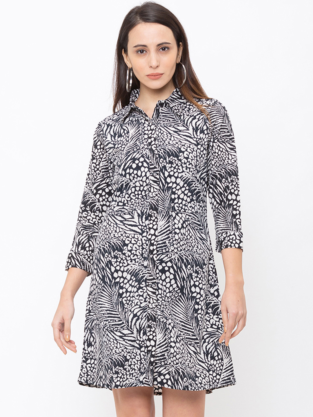 

Globus Women Black Printed Shirt Dress