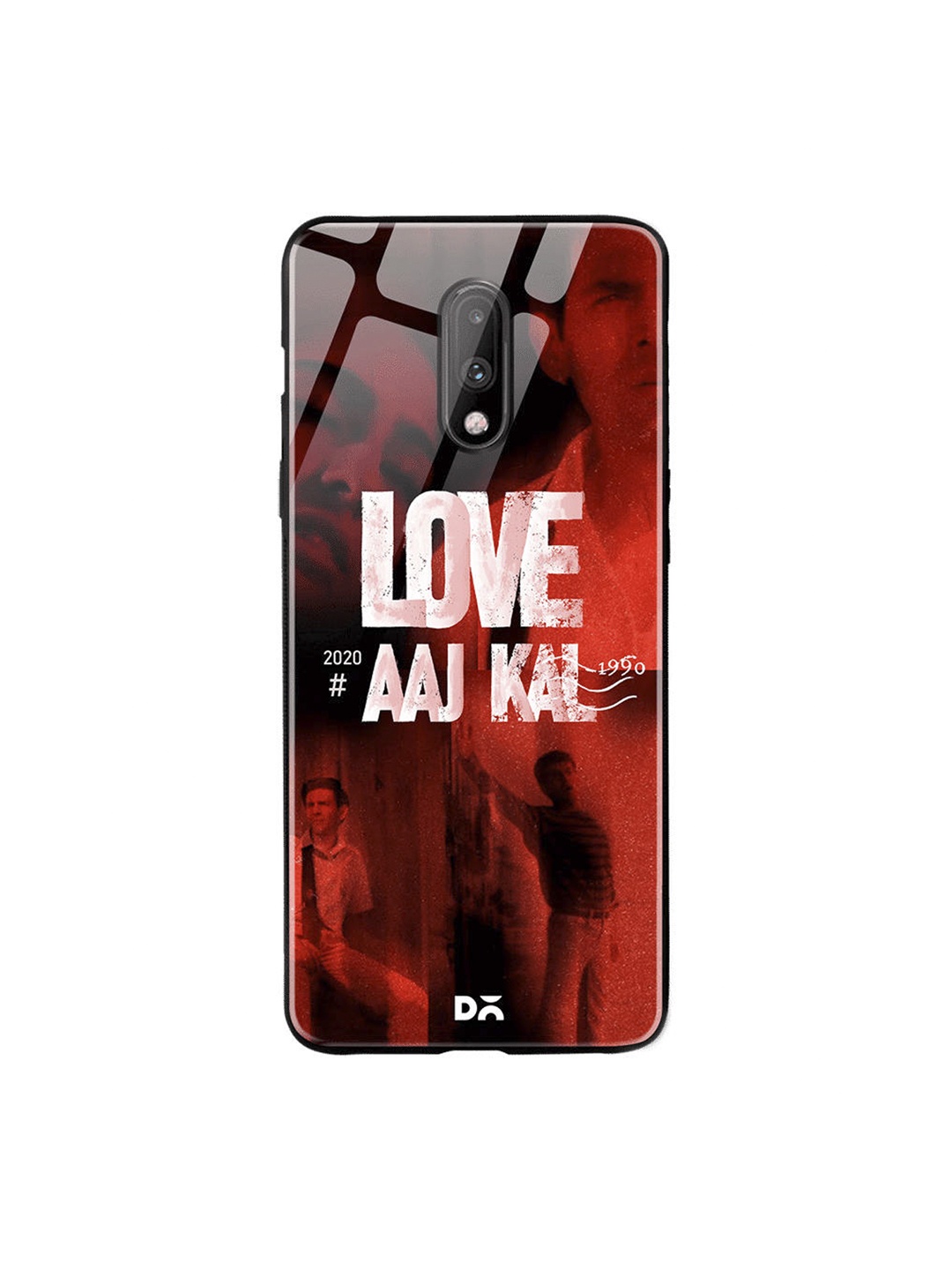 

DailyObjects Red & Black Love Connection OnePlus 7 Glass Case