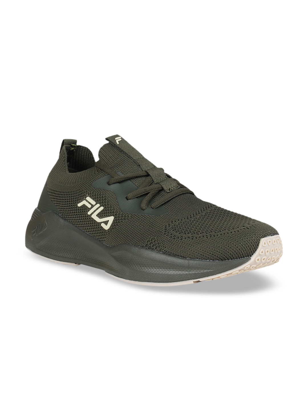 

FILA Men Olive Green Solid Running Shoes