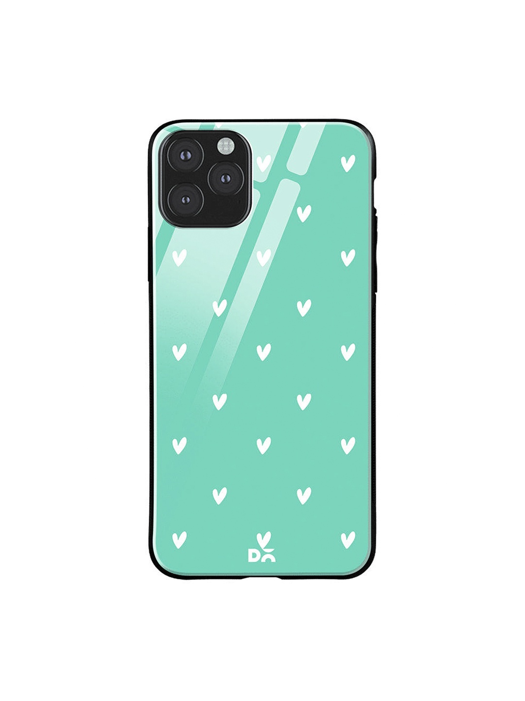 

DailyObjects Green & White Bundle Heart iPhone 11 Pro Max Glass Cover