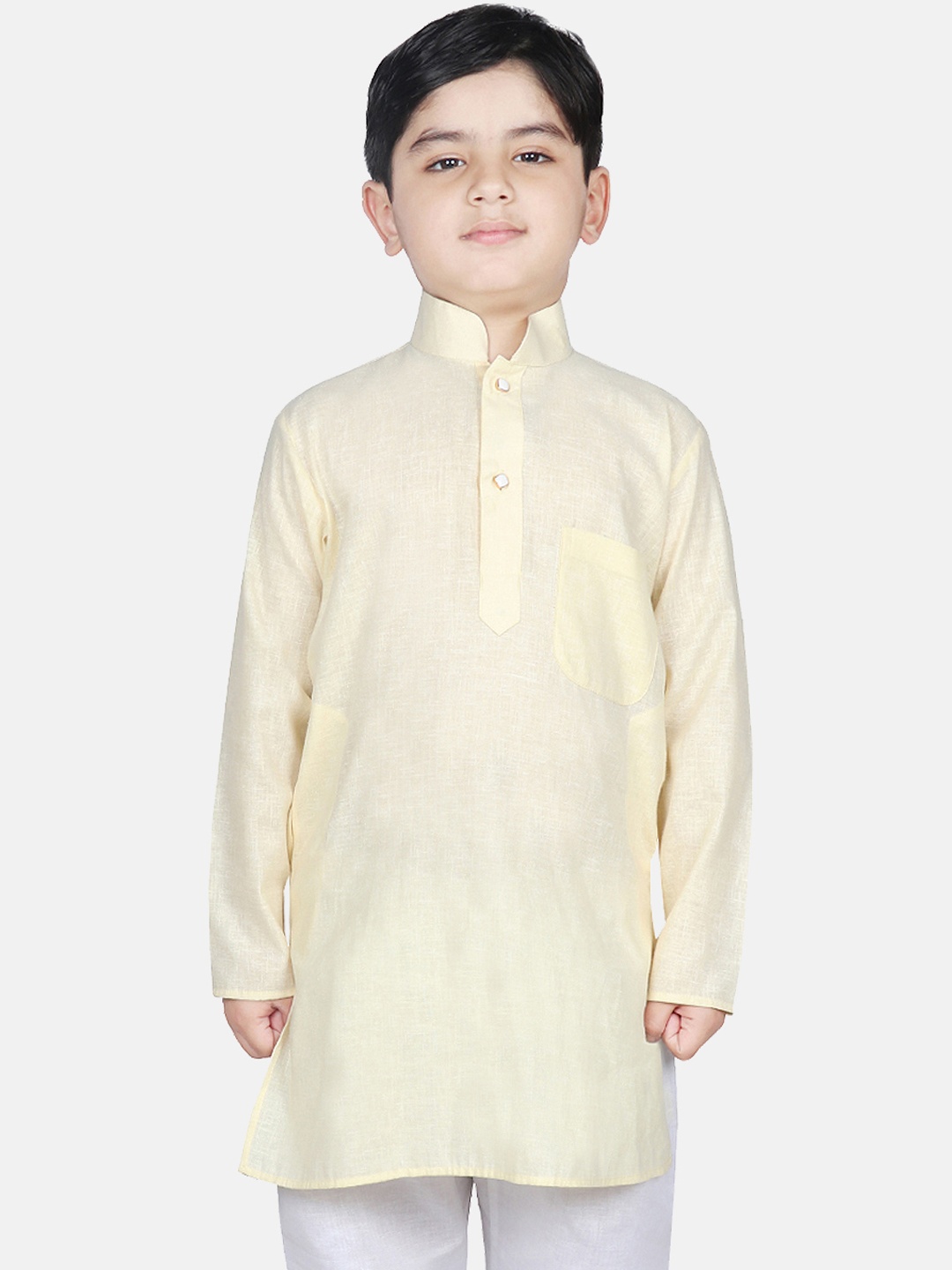 

SG YUVRAJ Boys Lime Green Solid Straight Kurta