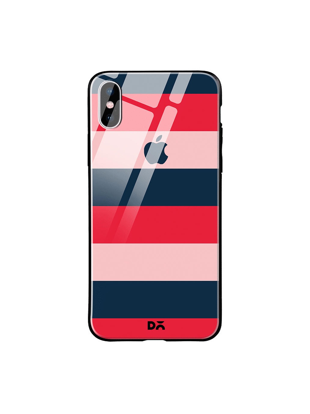 

DailyObjects Pink & Red Dark Lines iPhone XS Glass Case