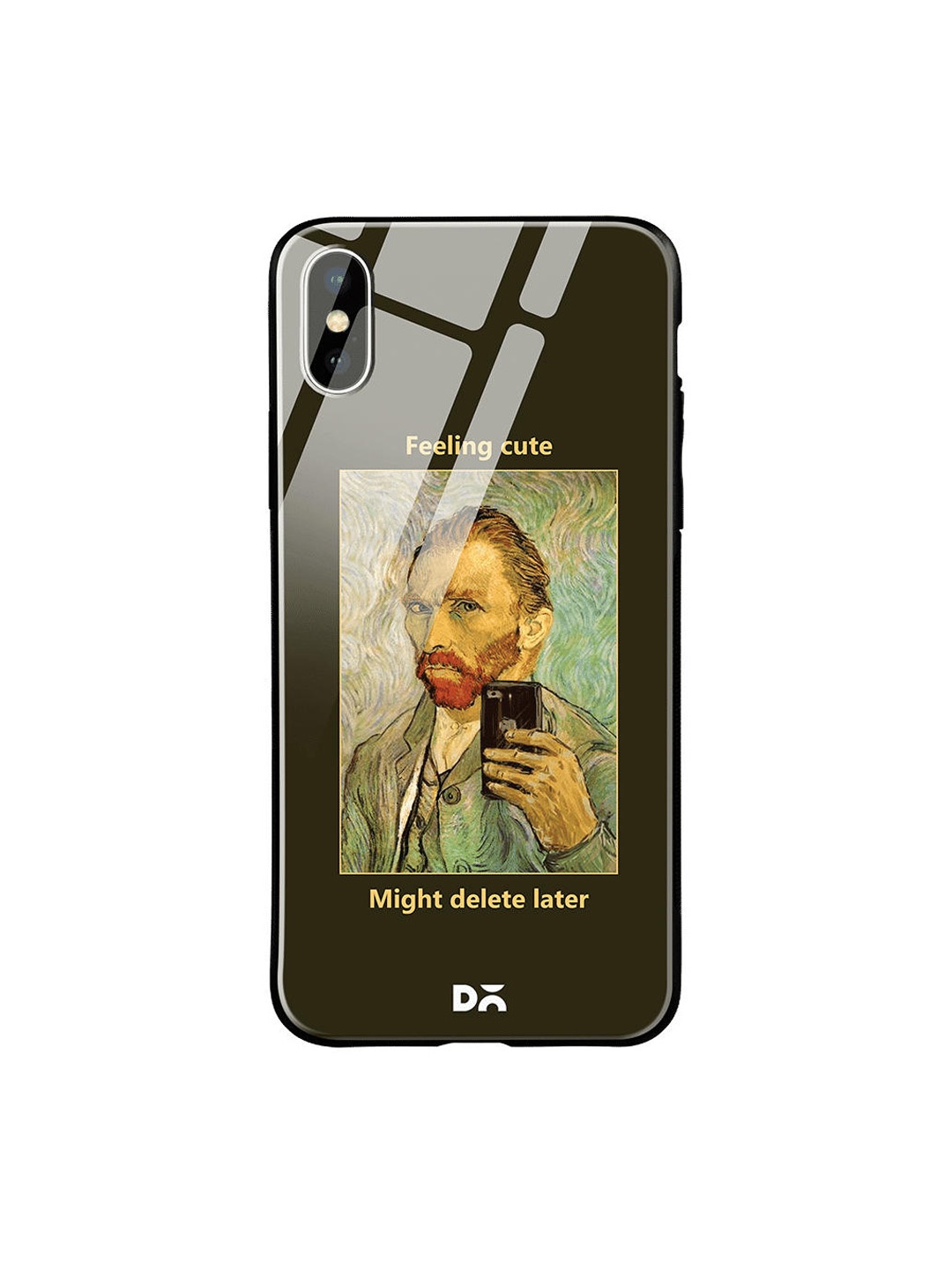 

DailyObjects Black & Yellow Feeling Cute iPhone X Glass Case
