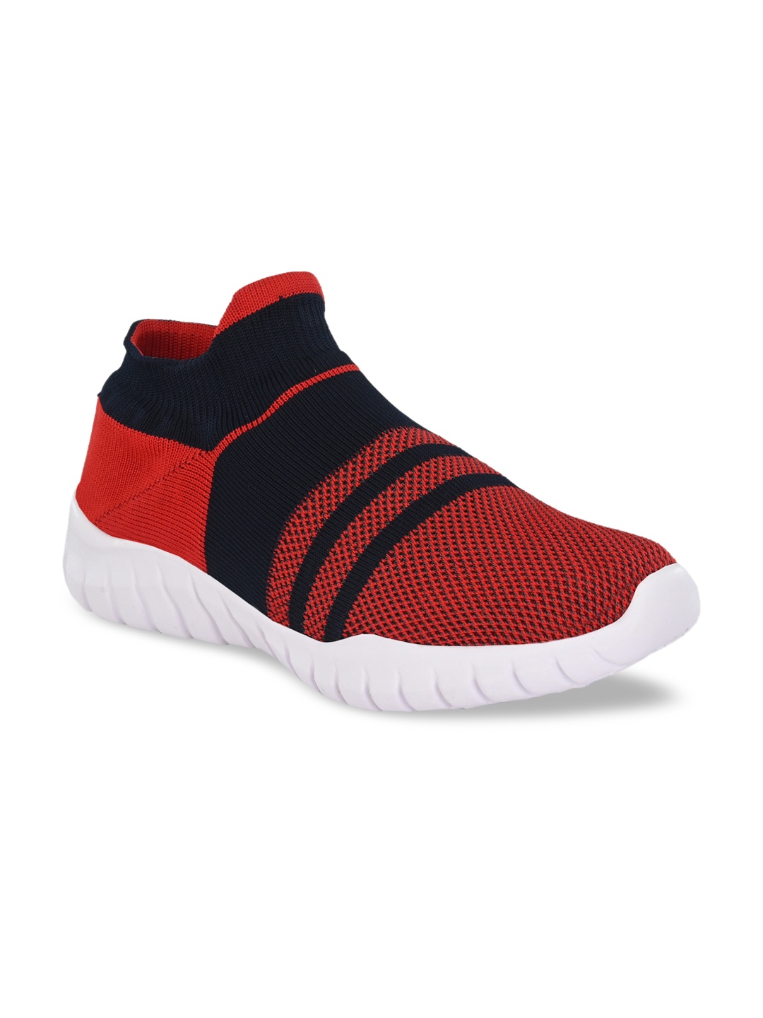 

MENGLER Men Red & Black Colourblocked Textile Walking Shoes