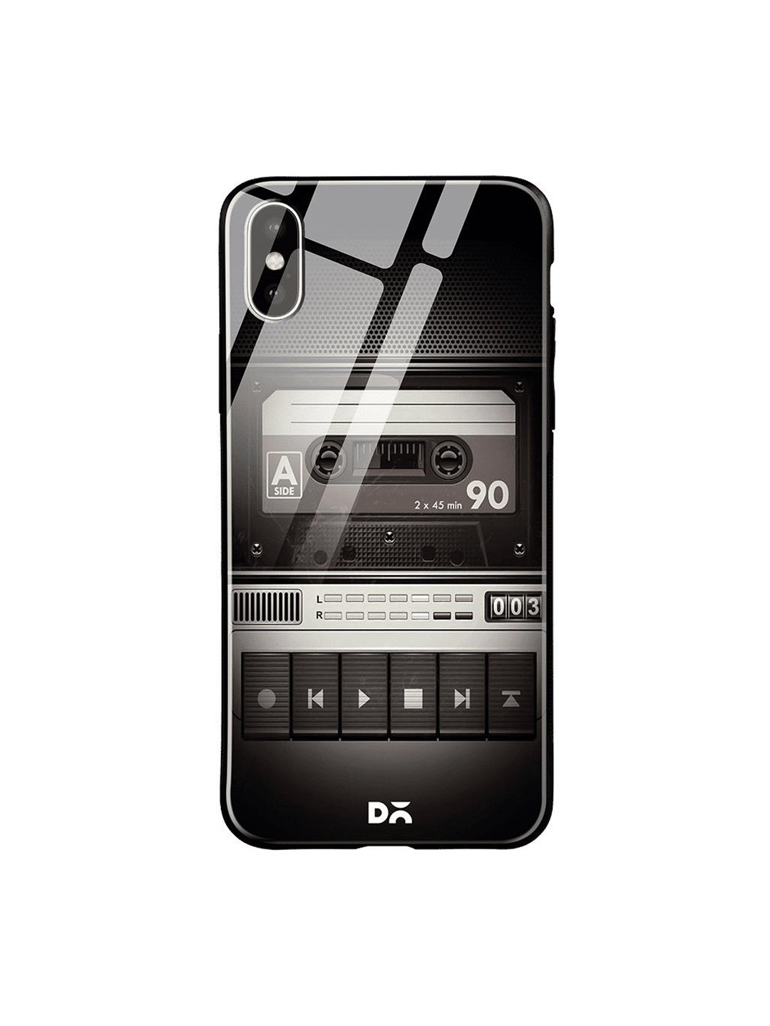 

DailyObjects Black & Grey Cassette Player iPhone XS Glass Case