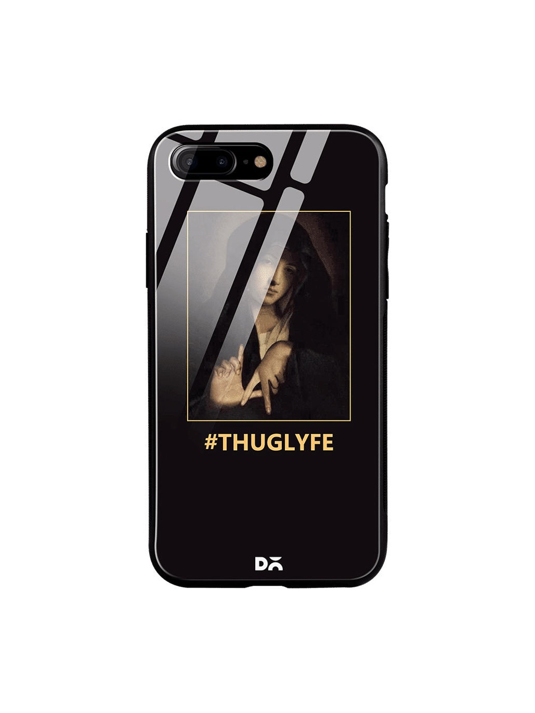 

DailyObjects Black & Gold-Toned Thug Lyfe iPhone 8 Plus Glass Case