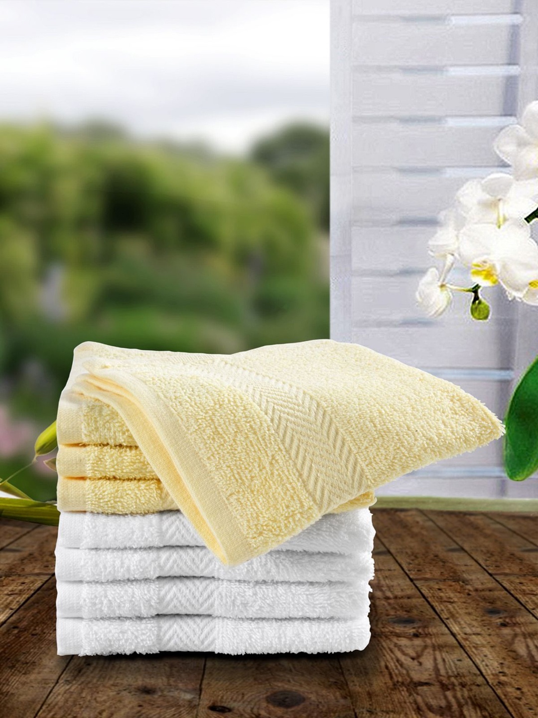 

BIANCA White & Yellow Set of 8 400 GSM Egyptian Face Towel