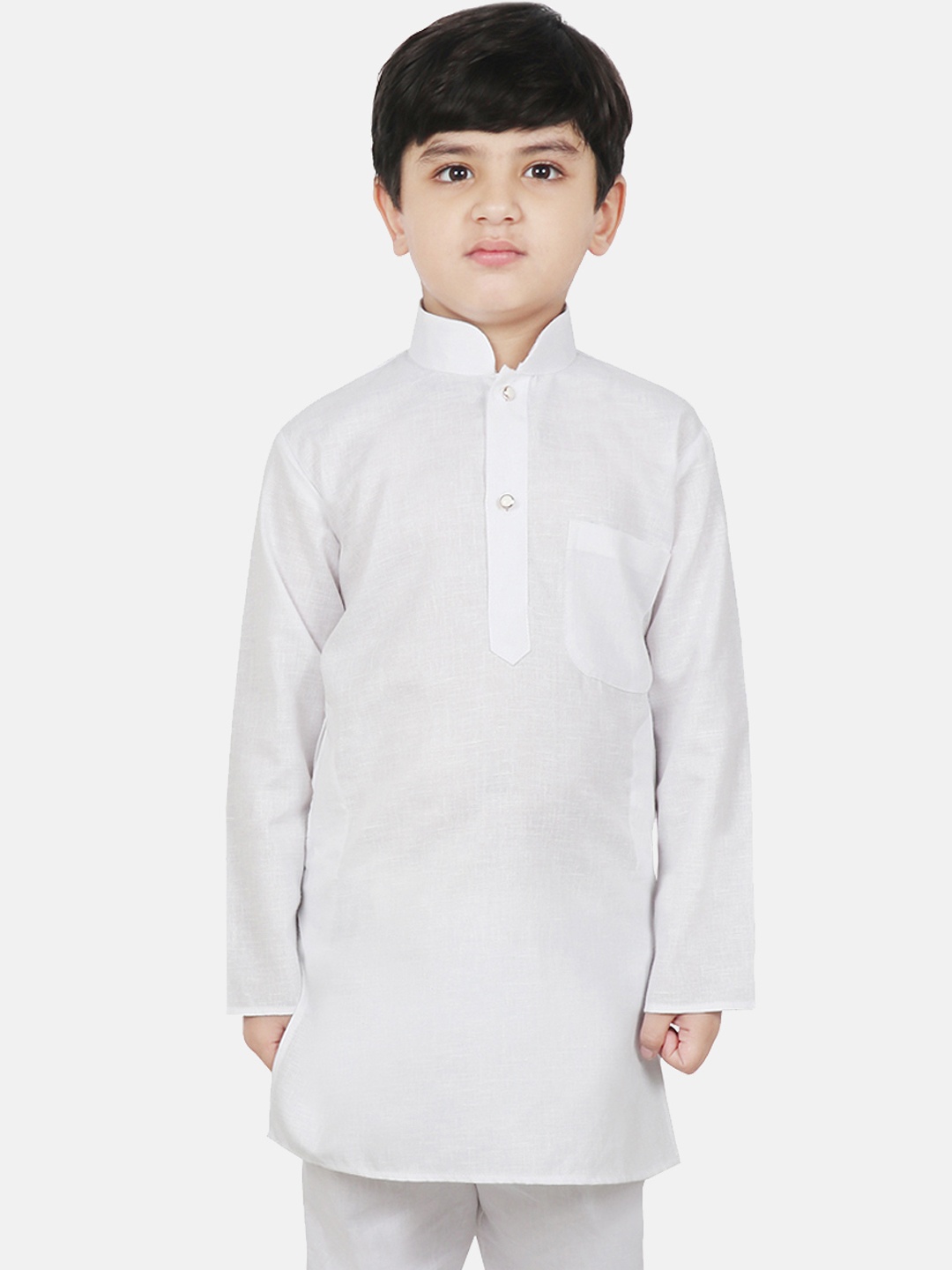 

SG YUVRAJ Boys White Solid Straight Kurta