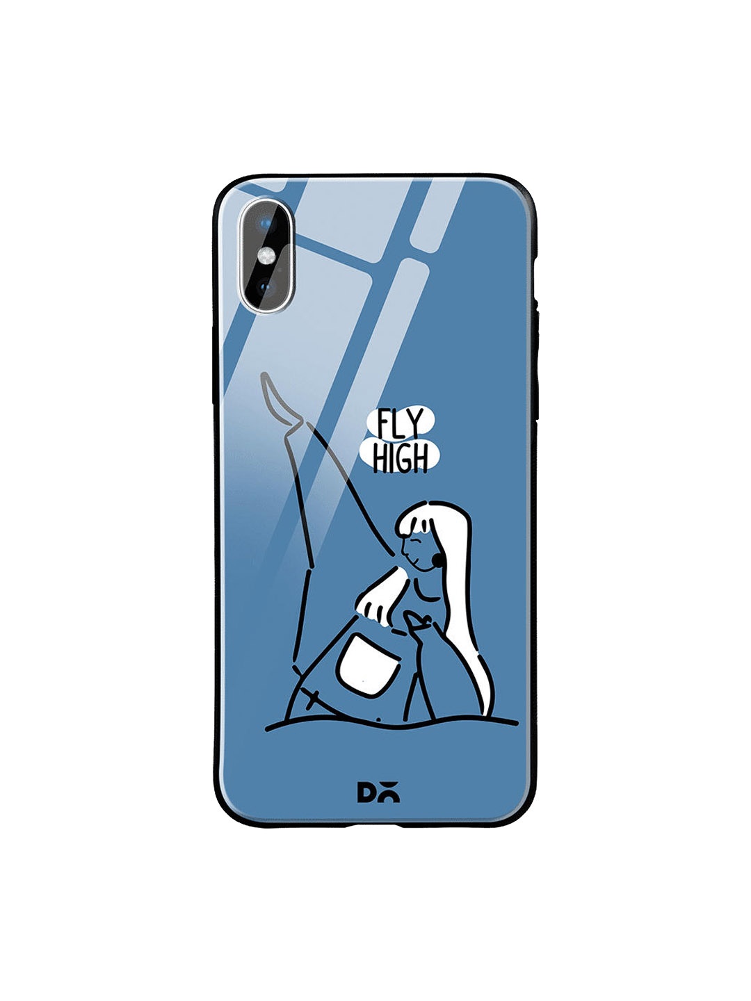 

DailyObjects Blue & White Flying High iPhone XS Glass Case