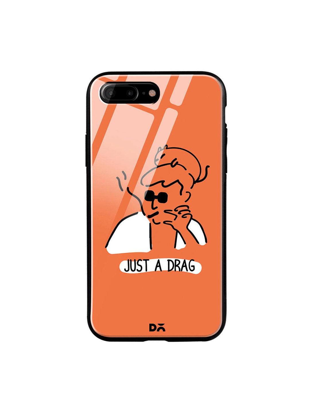 

DailyObjects Orange & White Just A Drag iPhone 8 Plus Glass Case