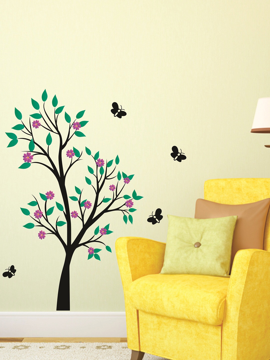 

WALLSTICK Black & Green Tree Large Vinyl Wall Sticker