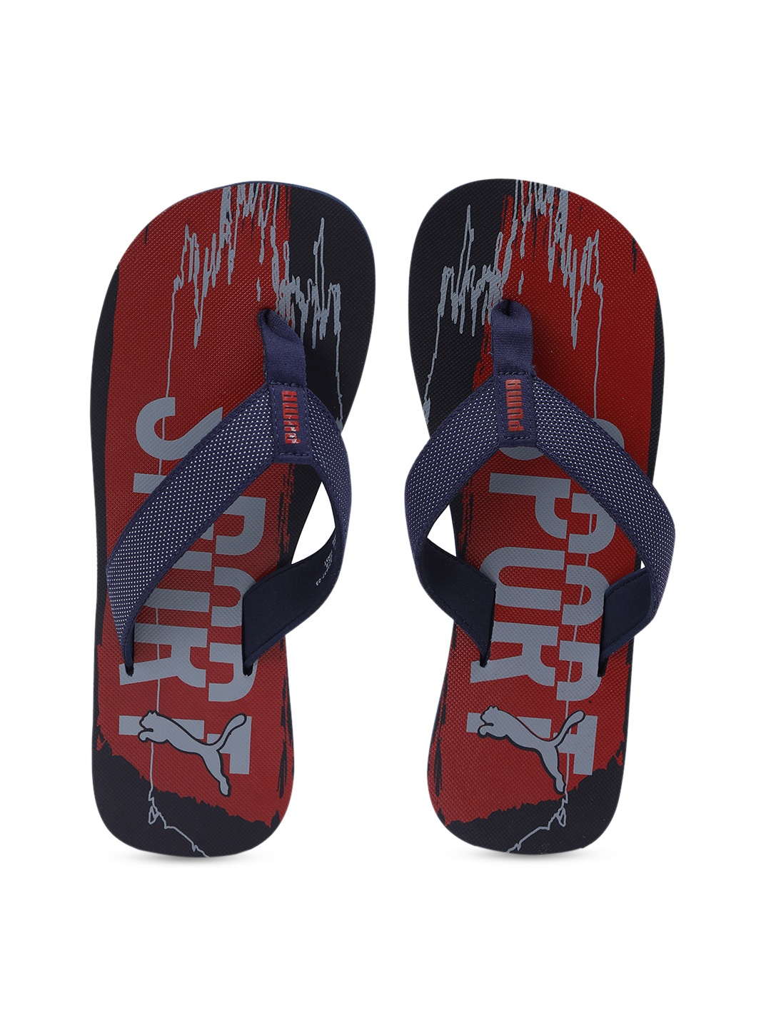 

Puma Unisex Navy Blue & Brown Printed Thong Flip-Flops