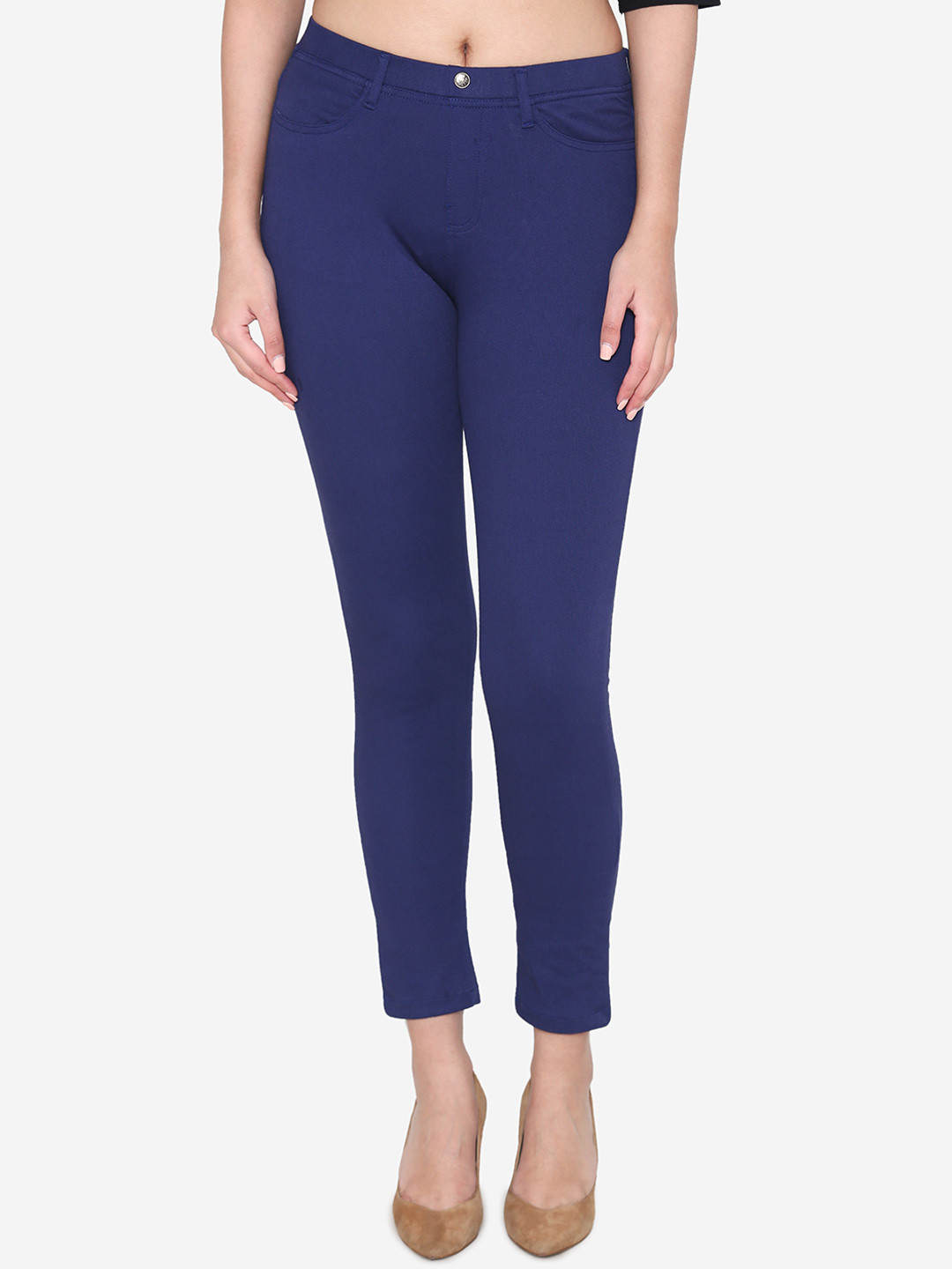 

Vami Women Blue Solid Streachable Jeggings