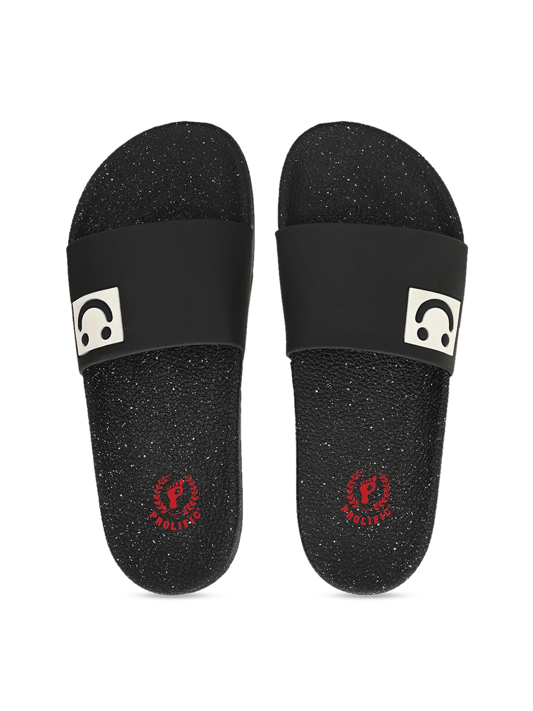 

Prolific Men Black & White Embellished Sliders
