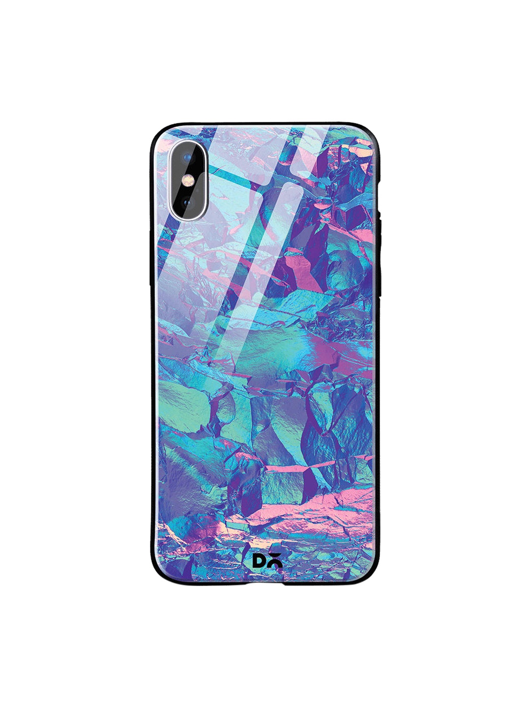 

DailyObjects Blue & Pink Frosted Holo Stone iPhone XS Glass Case
