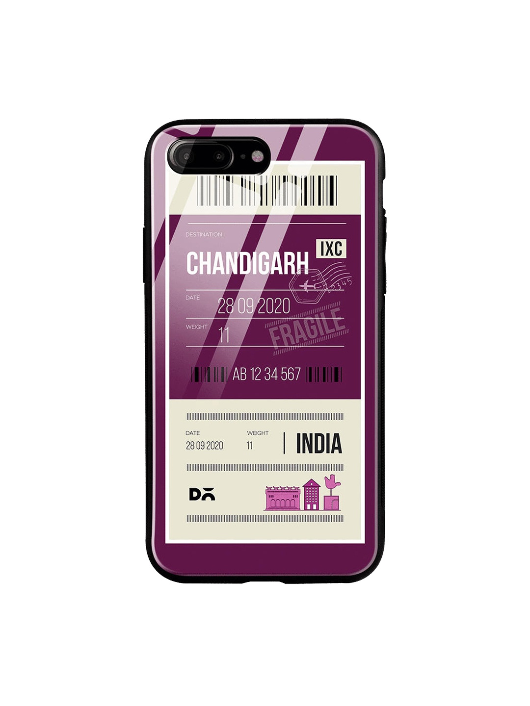 

DailyObjects Purple & Beige Chandigarh City Tag iPhone 8 Plus Glass Cover