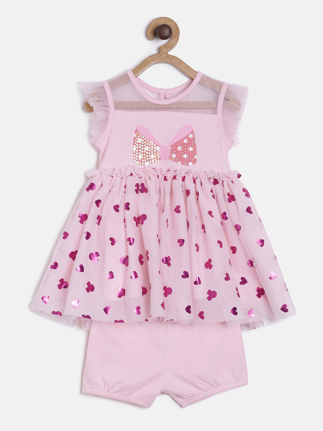 

MINI KLUB Girls Pink Printed Fit and Flare Dress