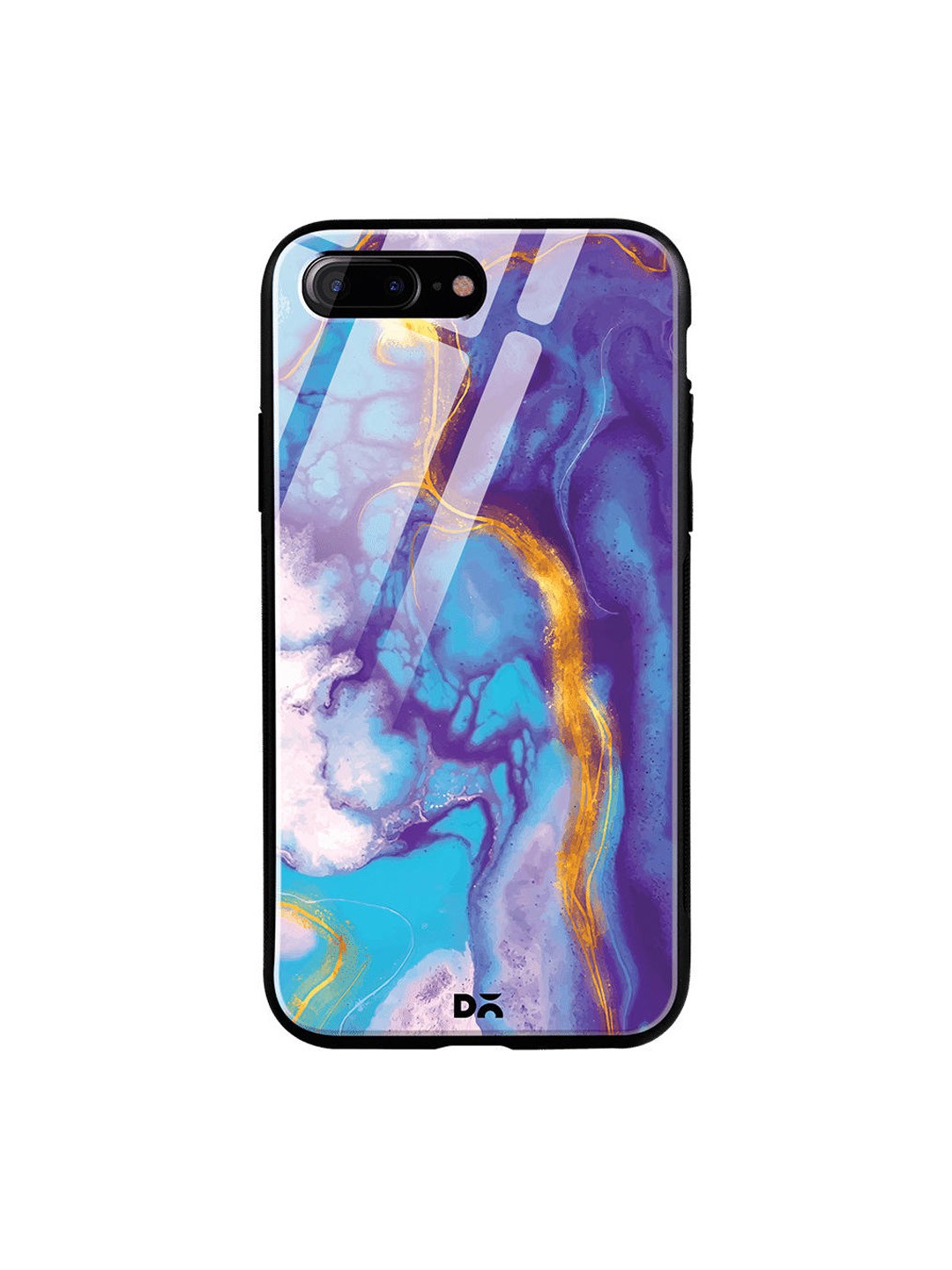 

DailyObjects Blue & Gold-Toned Marble Thunder iPhone 7 Plus Glass Case