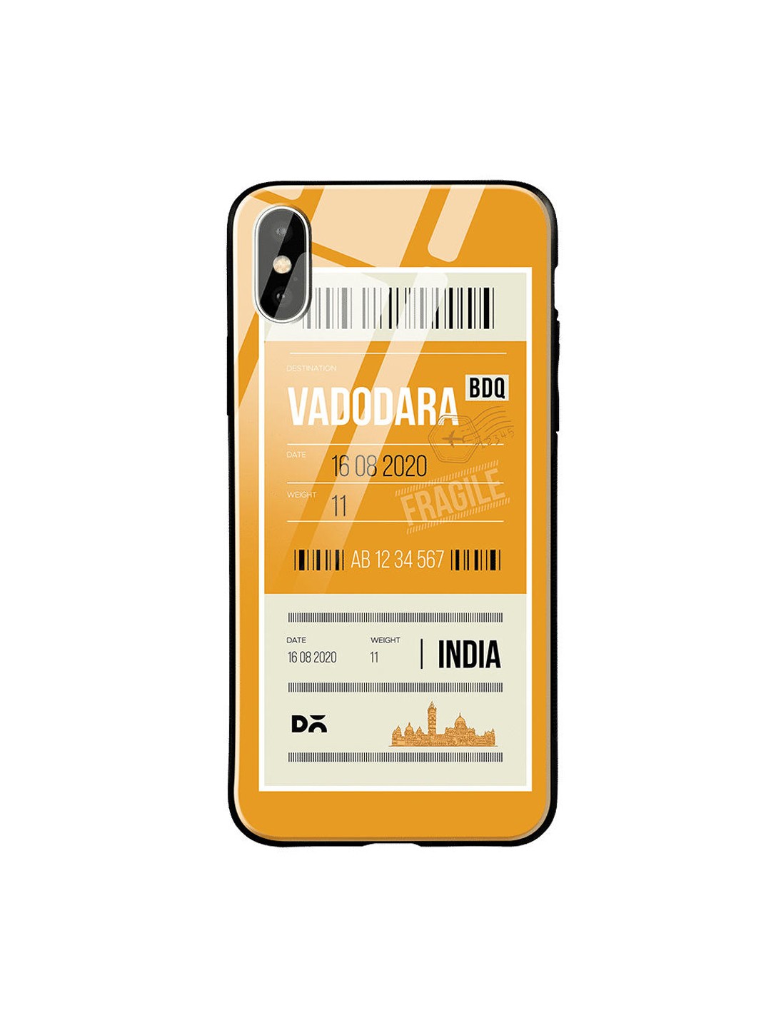 

DailyObjects Mustard Yellow & White Vadodara City Tag iPhone XS Glass Case
