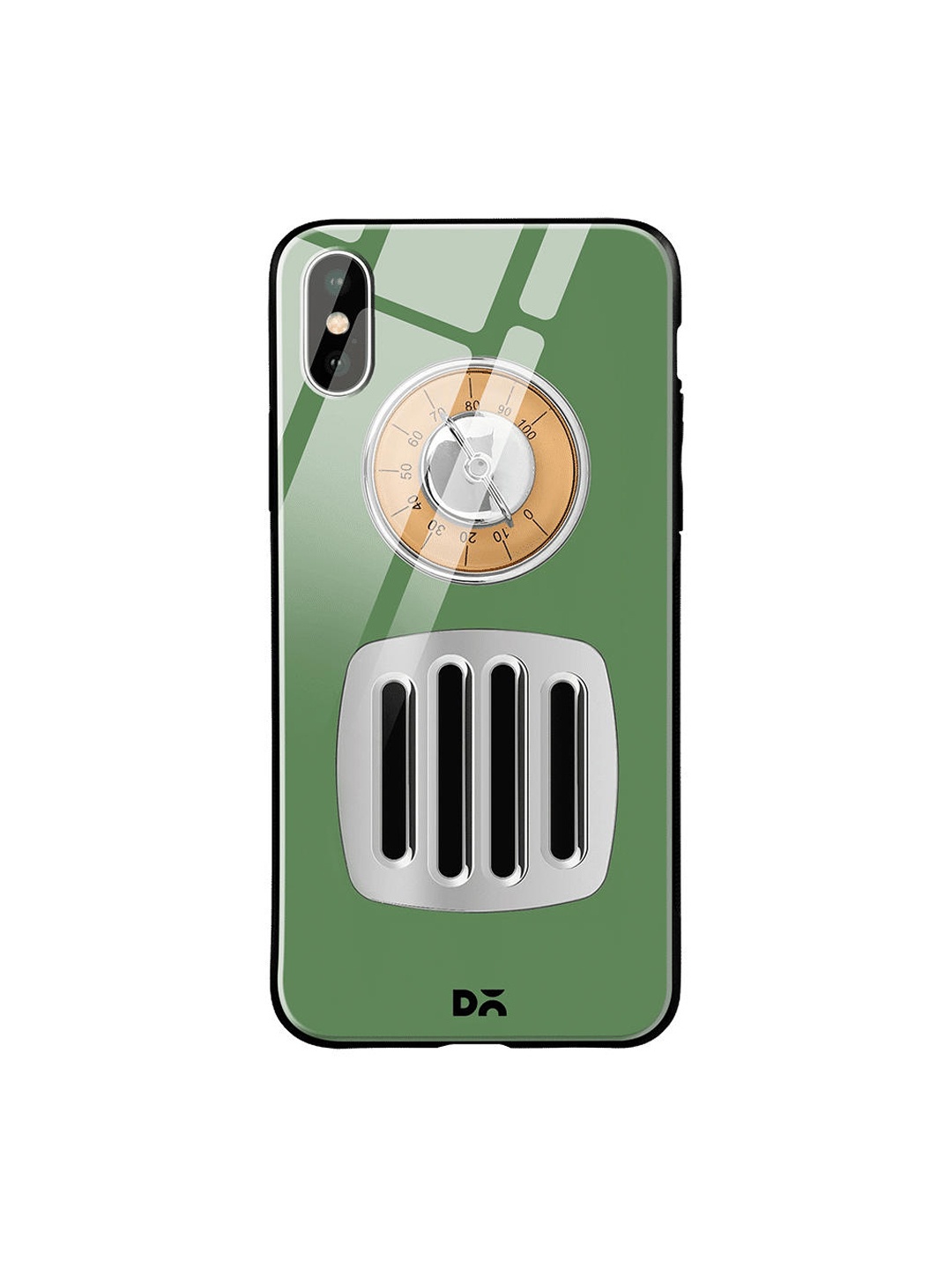 

DailyObjects Green & Silver-Toned Radio iPhone X Glass Cover