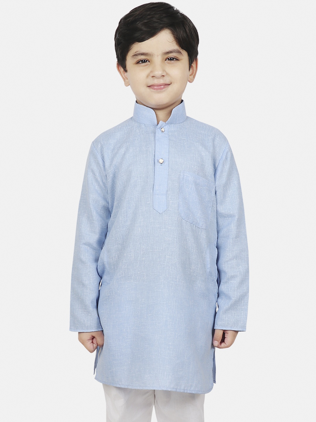 

SG YUVRAJ Boys Turquoise Blue Solid Straight Kurta