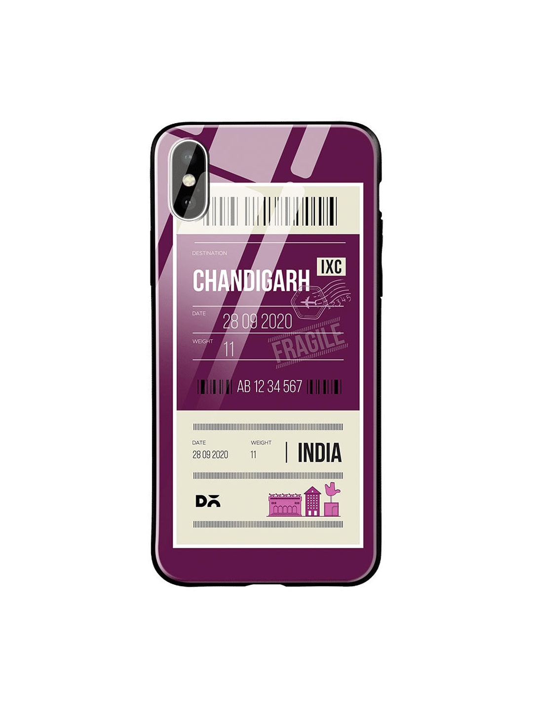 

DailyObjects Purple & White Chandigarh City Tag iPhone XS Glass Case