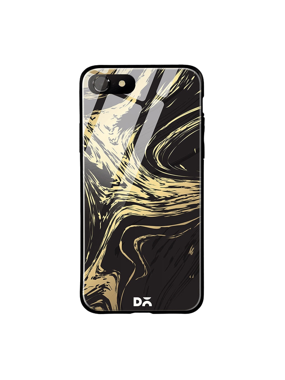 

DailyObjects Black & Gold-Toned Marble Art iPhone 7 Glass Case