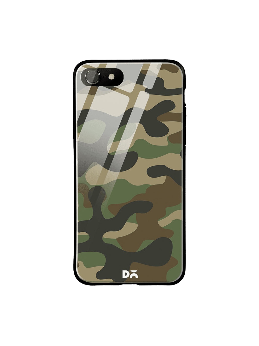 

DailyObjects Olive Green & Brown Camouflage iPhone 7 Glass Cover