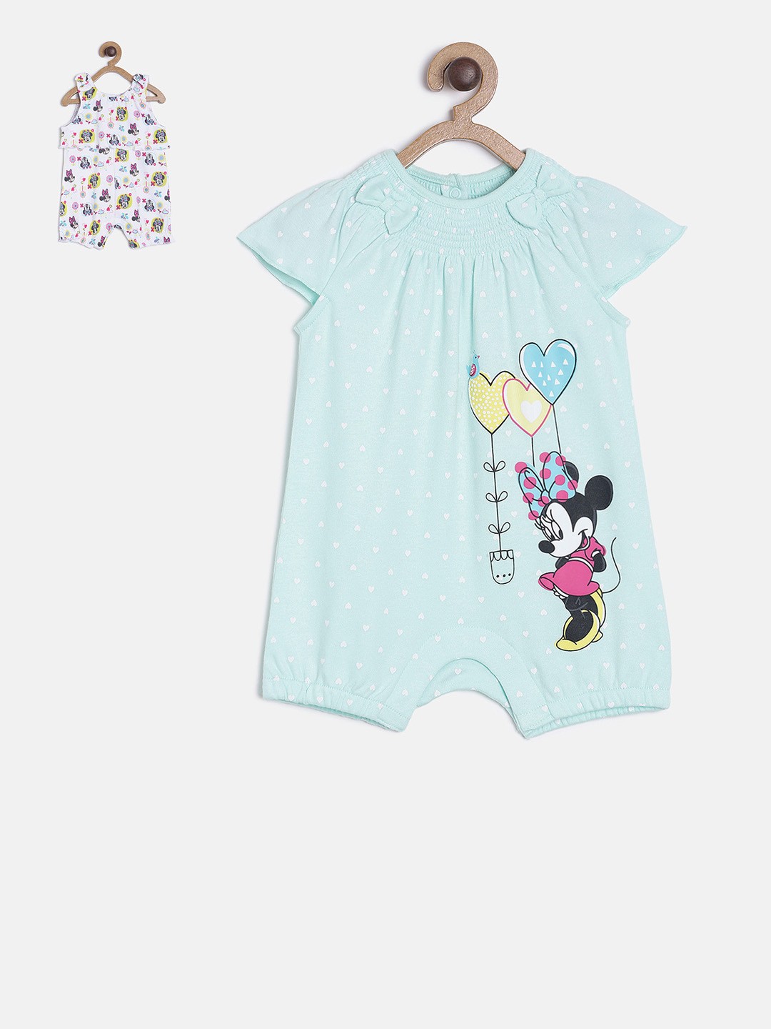 

MINI KLUB Girls Pack Of 2 Printed Rompers, Blue
