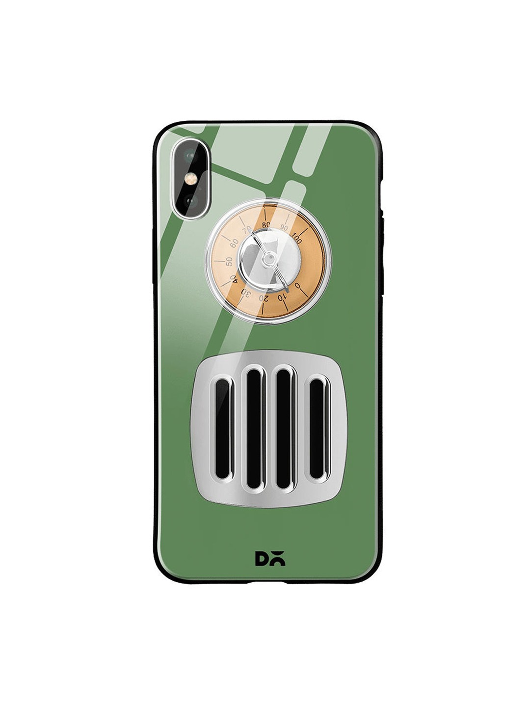 

DailyObjects Green & Brown Radio iPhone XS Glass Case