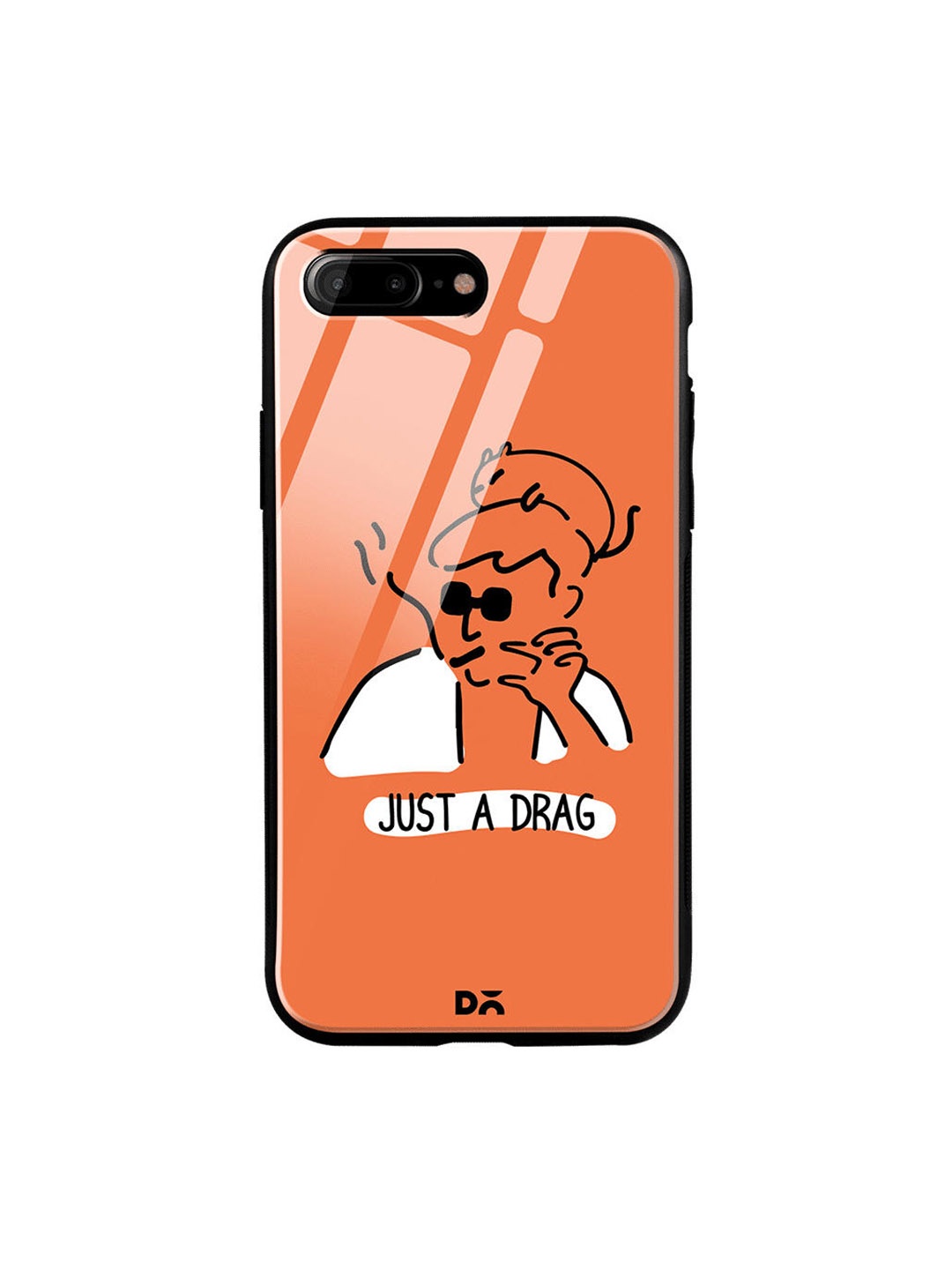 

DailyObjects Orange & White Just A Drag iPhone 7 Plus Glass Case