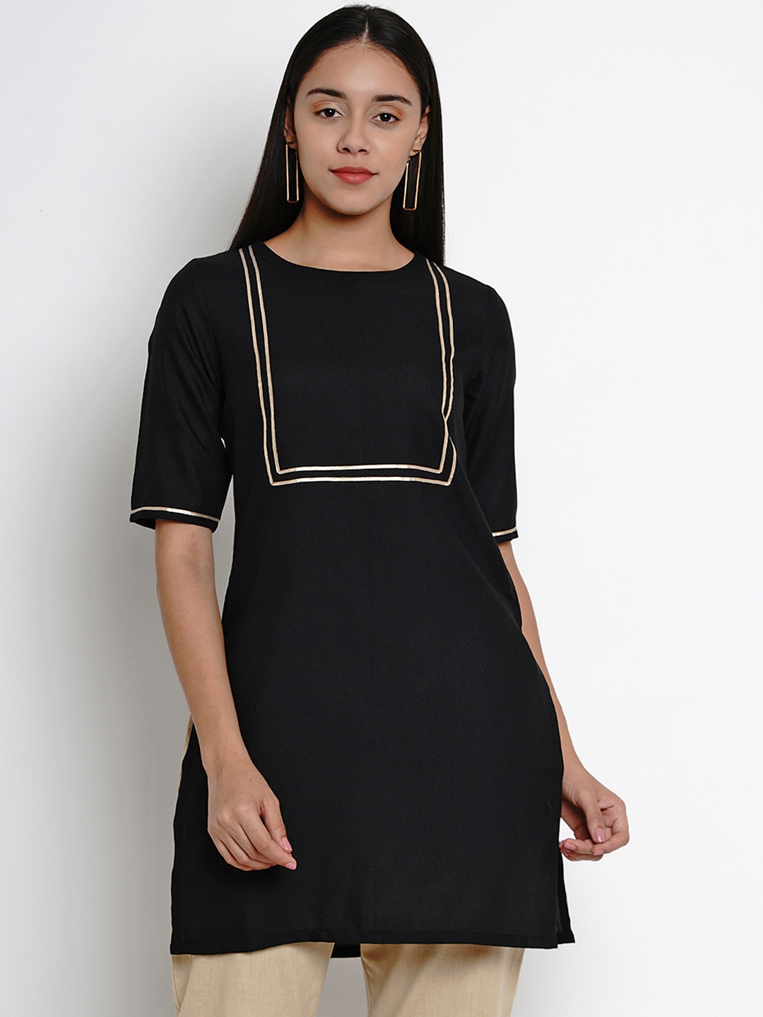 

Bhama Couture Women Black Solid Tunic