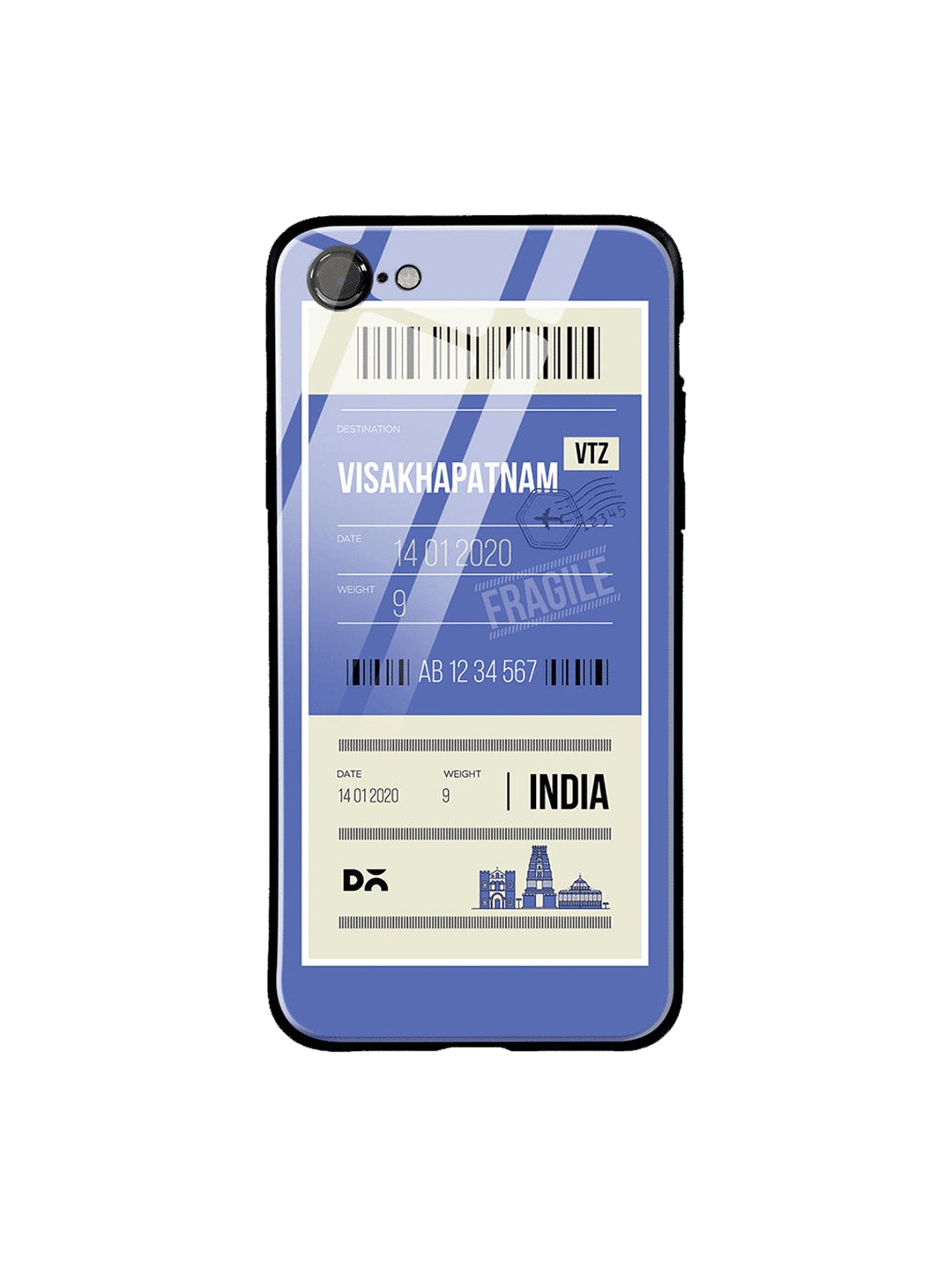 

DailyObjects Blue & White Visakhapatnam City Tag iPhone 8 Glass Case