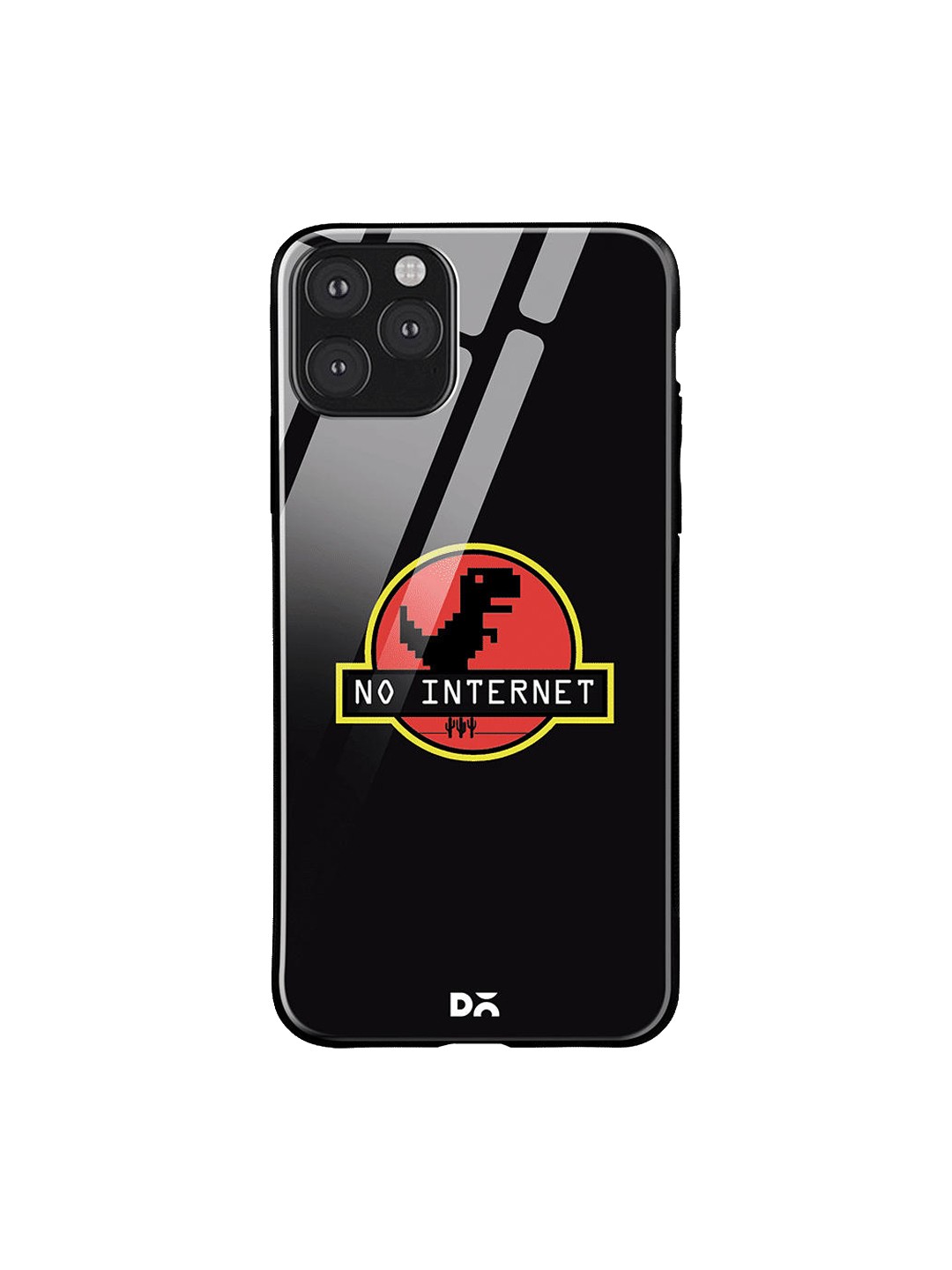 

DailyObjects Black & Red No Internet iPhone 11 Pro Glass Mobile Cover