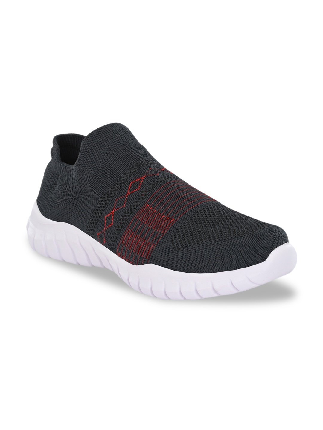

MENGLER Men Grey Textile Walking Shoes