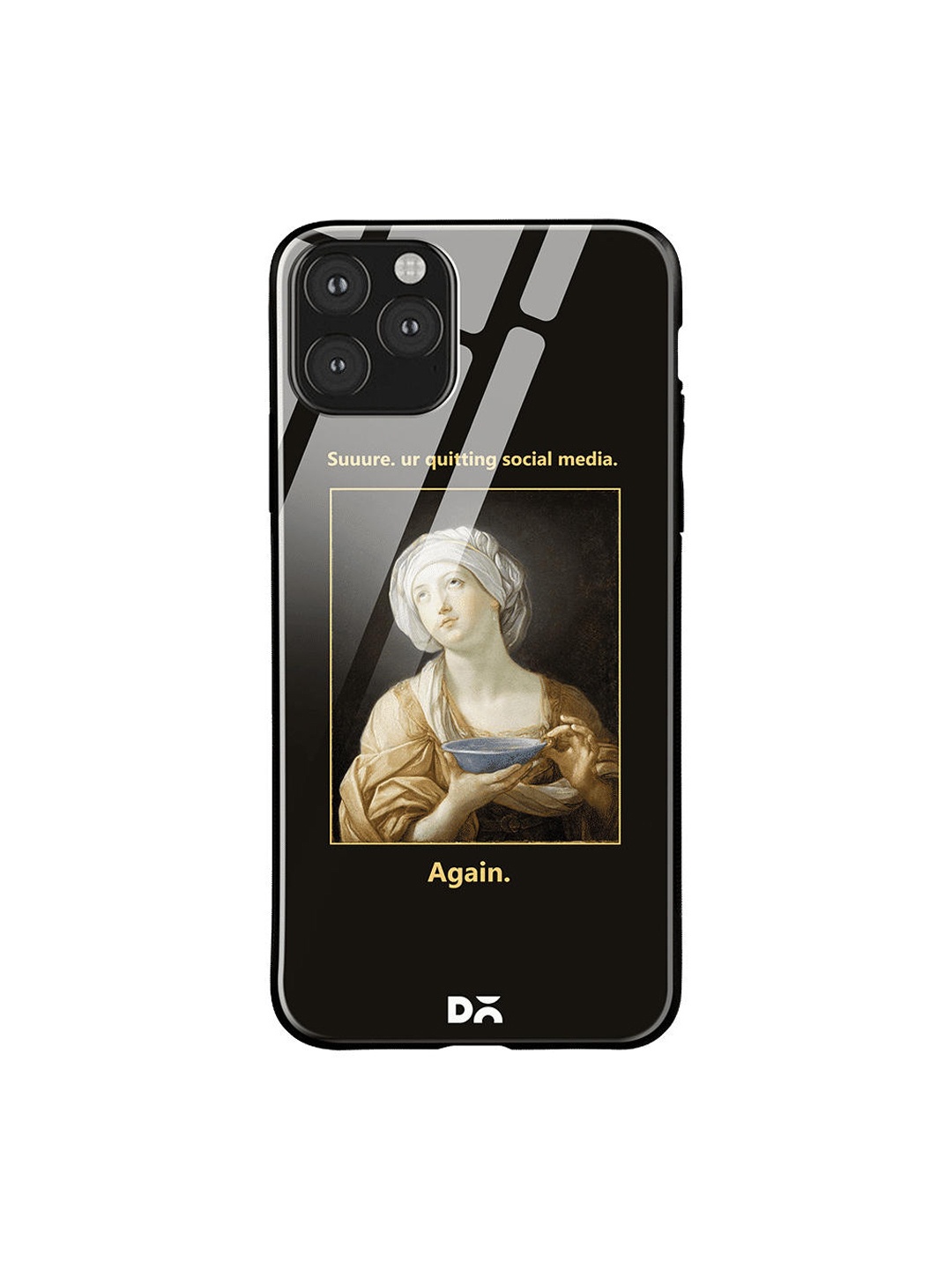 

DailyObjects Black & Beige Social Media iPhone 11 Pro Max Glass Case