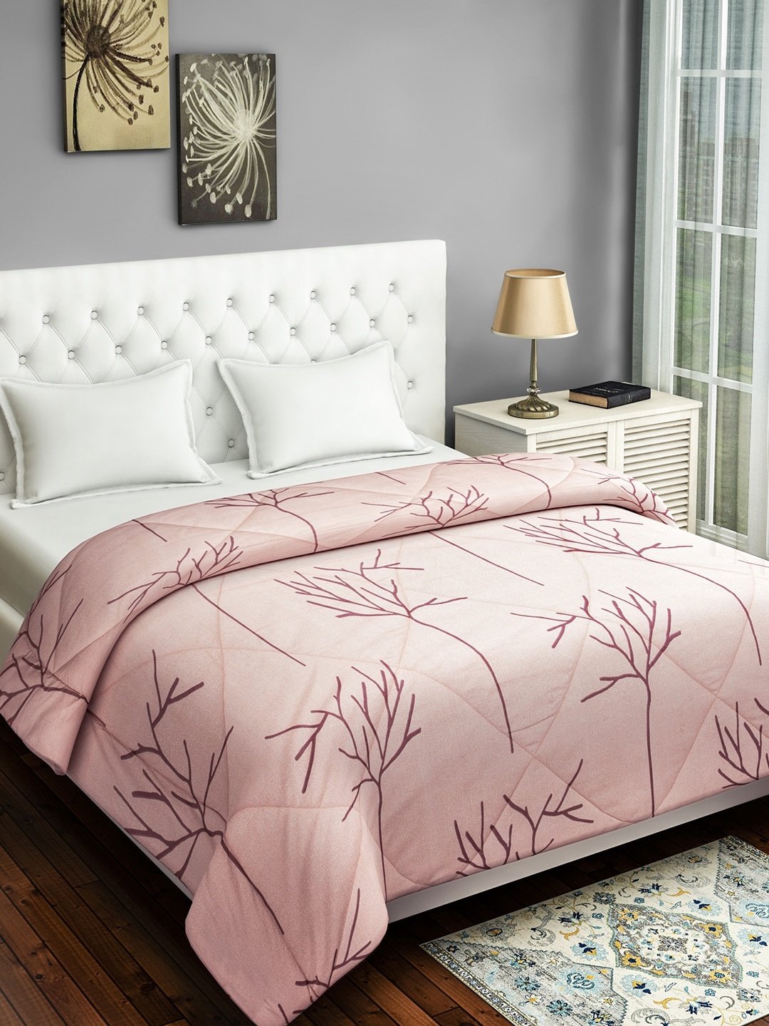 

SWAYAM Peach-Coloured Printed AC Double Bed Comforter