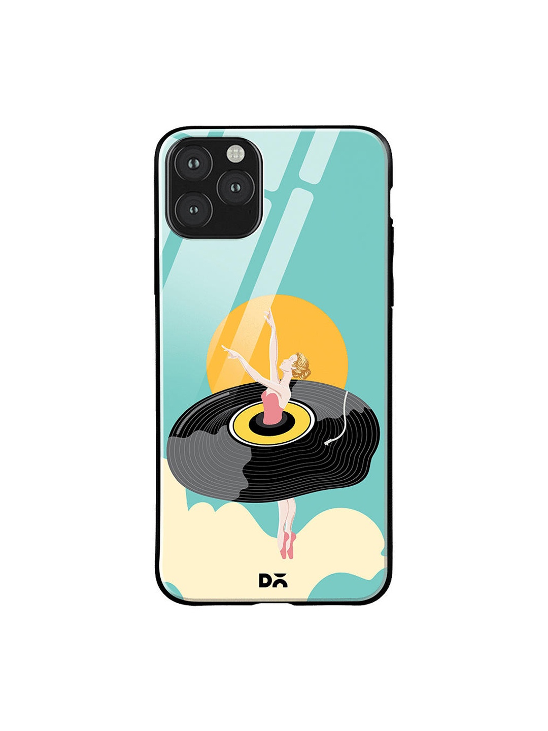 

DailyObjects Turquoise Blue & Black Disk Ballerina iPhone 11 Pro Max Glass Case
