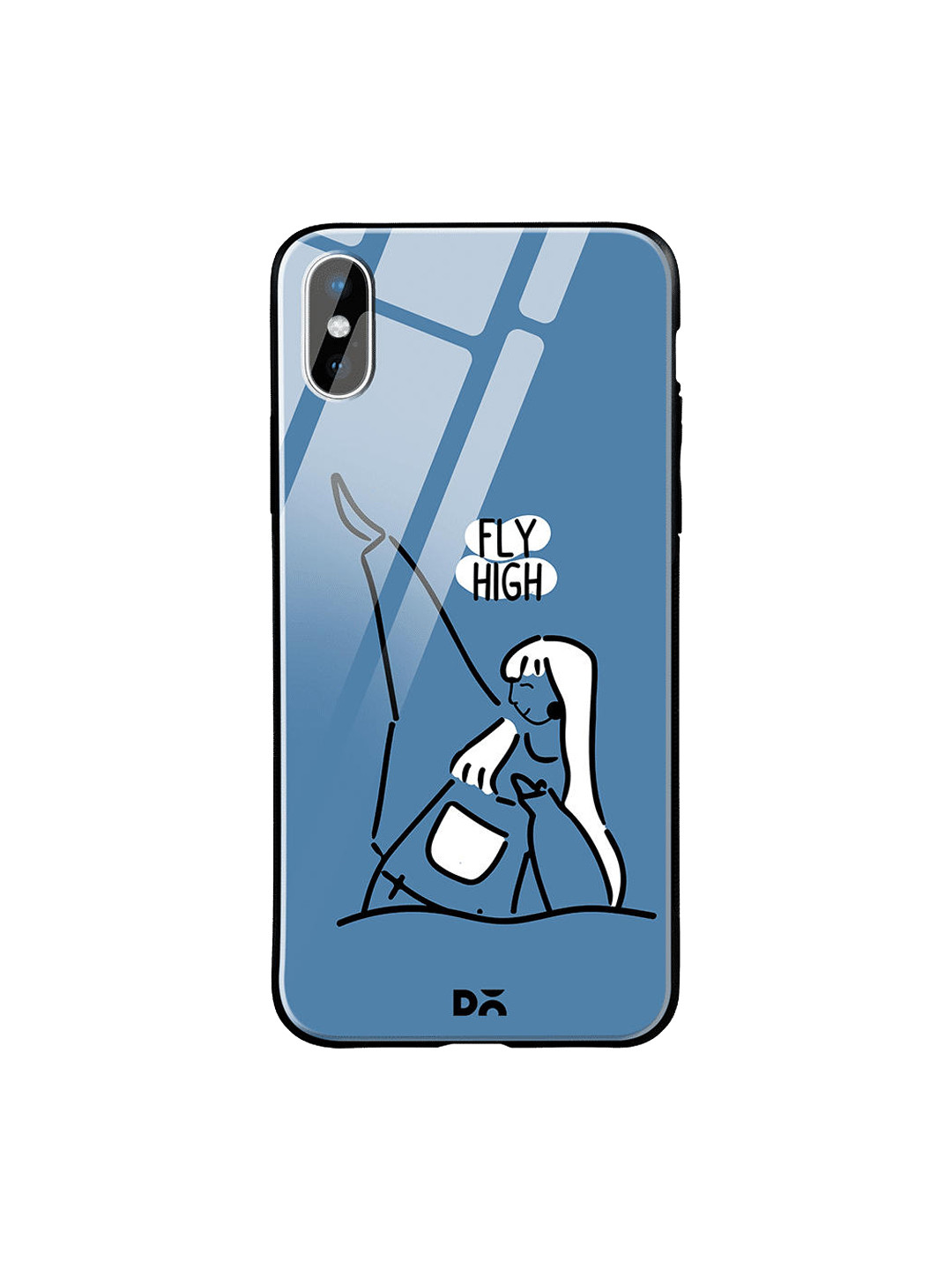 

DailyObjects Blue & White Flying High iPhone X Glass Cover